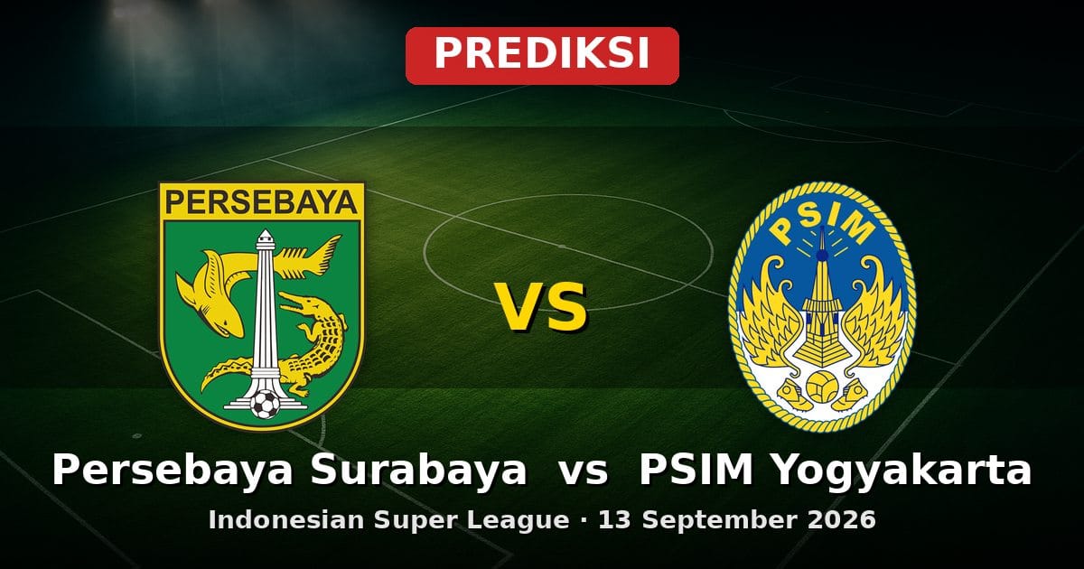 Prediksi Persebaya Surabaya vs PSIM Yogyakarta Liga Indonesia 13 Sept 2026